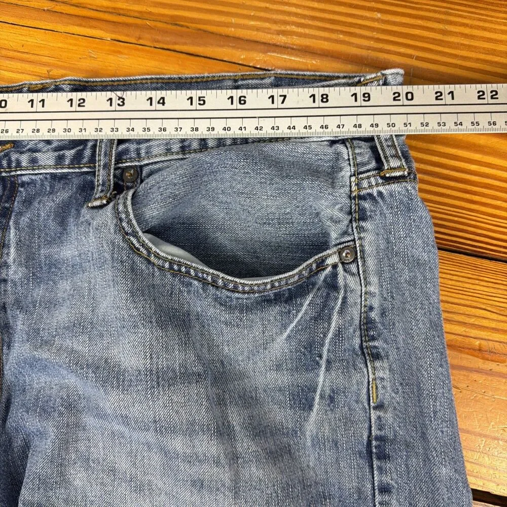 American Eagle Jeans Men's 40x30 Blue Relaxed Straight Cotton Denim Medium Wash